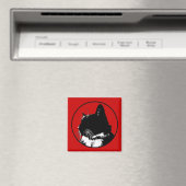 Tuxedo Cat Magnet Magneet (Insitu (Vaatwasser))