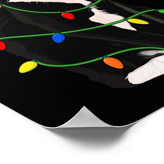 Tuxedo Cat Meow Santa Tuxie kerstboomverlichting Poster (Hoek)