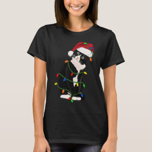 Tuxedo Cat Meow Santa Tuxie kerstboomverlichting T-shirt