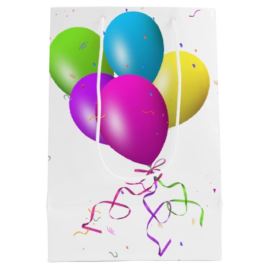 Tuxedo Cat met 16-ballonnetjes met middelgroot cad Medium Cadeauzakje (Achterkant)