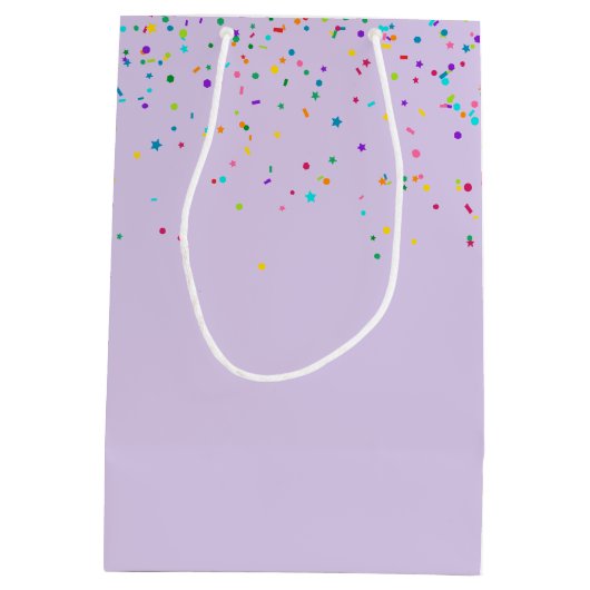 Tuxedo Cat met Confetti en Verjaardagsballon Medium Cadeauzakje (Achterkant)