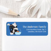 Tuxedo Cat met Fish Bowl Return Address Labels (Insitu)