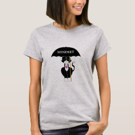 Tuxedo Cat met Umbrella T-shirt