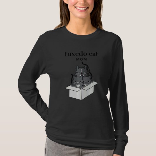 Tuxedo Cat Mom Cute T-shirt (Voorkant)