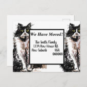 Tuxedo Cat New Address Briefkaart, we gaan verder Briefkaart (Voorkant / Achterkant)