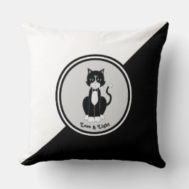 Tuxedo Cat op zwart-wit Kussen