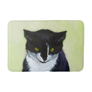Tuxedo Cat Paining - Kute Original Cat Art Badmat