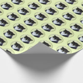 Tuxedo Cat Paining - Kute Original Cat Art Cadeaupapier (Hoek)