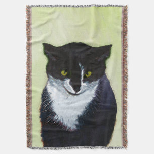 Tuxedo Cat Paining - Kute Original Cat Art Deken