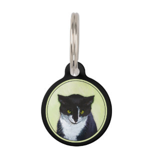 Tuxedo Cat Paining - Kute Original Cat Art Huisdierpenning