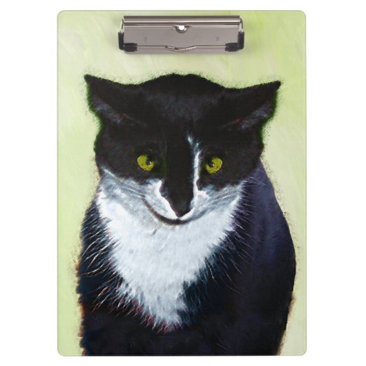 Tuxedo Cat Paining - Kute Original Cat Art Klembord (Voorkant)