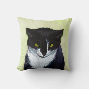 Tuxedo Cat Paining - Kute Original Cat Art Kussen