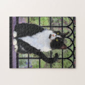 Tuxedo Cat Paining - Kute Original Cat Art Legpuzzel (Horizontaal)