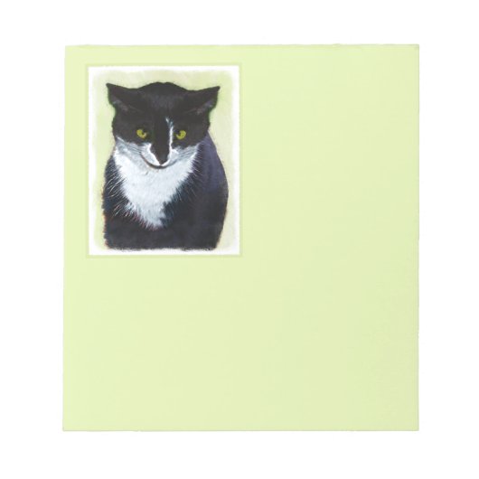 Tuxedo Cat Paining - Kute Original Cat Art Notitieblok (Voorkant)