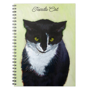 Tuxedo Cat Paining - Kute Original Cat Art Notitieboek