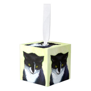 Tuxedo Cat Paining - Kute Original Cat Art Ornament