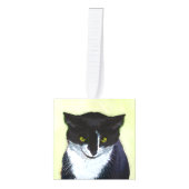 Tuxedo Cat Paining - Kute Original Cat Art Ornament (Voorkant)