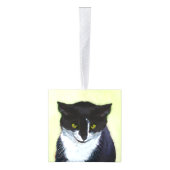 Tuxedo Cat Paining - Kute Original Cat Art Ornament (Rechts)