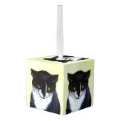 Tuxedo Cat Paining - Kute Original Cat Art Ornament (Achter hoekig)