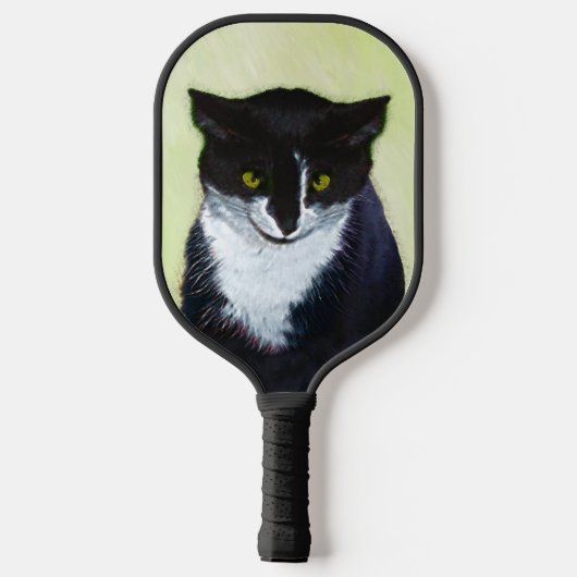Tuxedo Cat Paining - Kute Original Cat Art Pickleball Paddle (Achterkant)