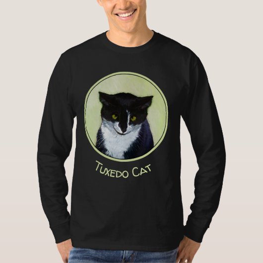 Tuxedo Cat Paining - Kute Original Cat Art T-shirt (Voorkant)