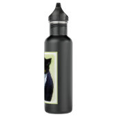 Tuxedo Cat Paining - Kute Original Cat Art Waterfles (Rechts)