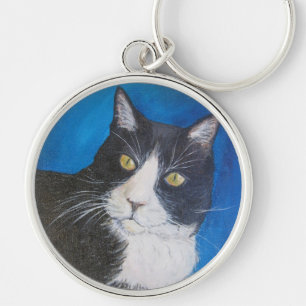 Tuxedo Cat Paining Sleutelhanger