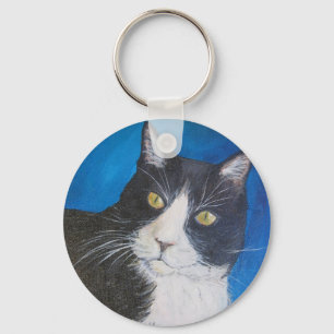 Tuxedo Cat Paining Sleutelhanger