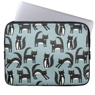Tuxedo Cat Pattern Laptop Sleeve