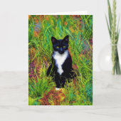 Tuxedo Cat Pop Art Note Kaart (Voorkant)