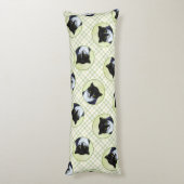 Tuxedo Cat Portrait Schilderen Schattigee Originel Lichaamskussen (Achterkant (Verticaal))