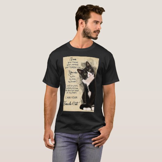 Tuxedo Cat Poster Poster T-shirt (Voorkant volledig)