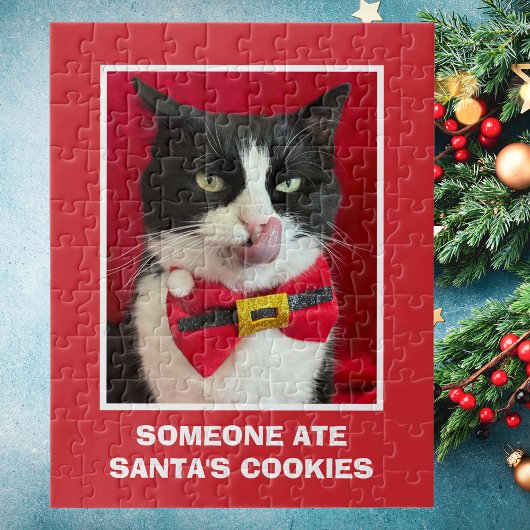 Tuxedo Cat Red Kerstpuzzel Legpuzzel