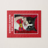 Tuxedo Cat Red Kerstpuzzel Legpuzzel (Horizontaal)