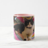 Tuxedo Cat Schattige met  Haakkleed Dank u Mok (Midden)