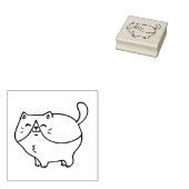 Tuxedo Cat Stamp Rubberstempel (Gestempeld)