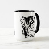 Tuxedo Cat Switchblade Attitude Mug by Phil Elmore (Devant droit)