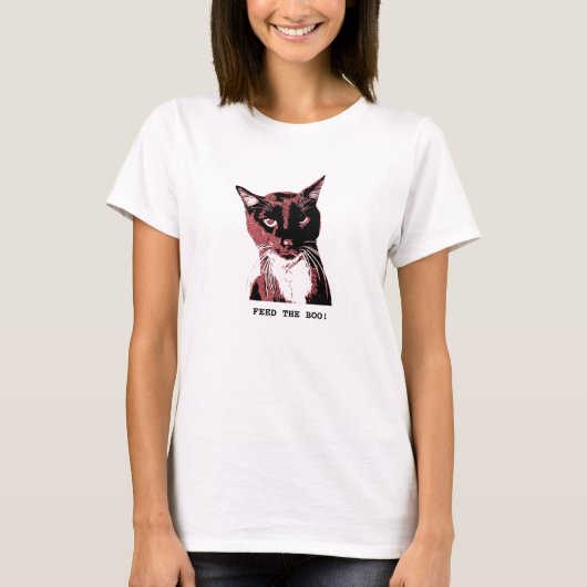 Tuxedo Cat T-shirt FEED DE BOO (Voorkant)