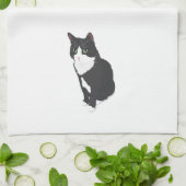 Tuxedo Cat Theedoek (Gevouwen)