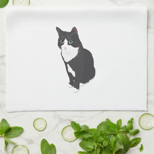 Tuxedo Cat Theedoek (Gevouwen)