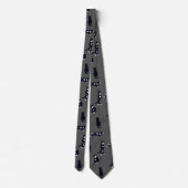 Tuxedo Cat Tie – Cute Black & White Cat Pattern on Stropdas (Achterkant)