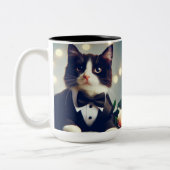 Tuxedo Cat Tweekleurige Koffiemok (Links)