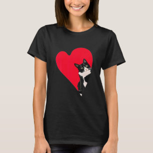 Tuxedo Cat Valentijn Heart Kitten T-shirt