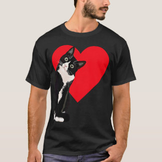Tuxedo Cat Valentijnsdag Heart Cat T-shirt