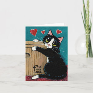Tuxedo Cat verliefd op Box Note Kaart