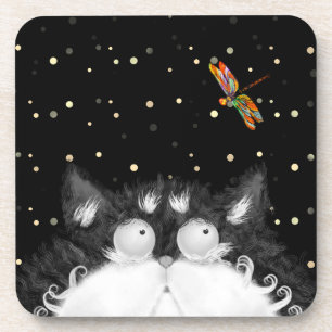 Tuxedo Cat Veroverd door Dragonfly Bier Onderzetter