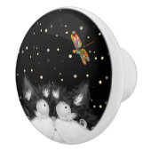 Tuxedo Cat Veroverd door Dragonfly Keramische Knop (Rechts)