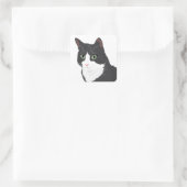 Tuxedo Cat Vierkante Sticker (Tas)