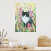 Tuxedo Cat Waterverf Poster (Keuken)