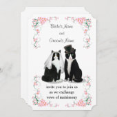Tuxedo Cat Wedding Kaart (Voorkant / Achterkant)